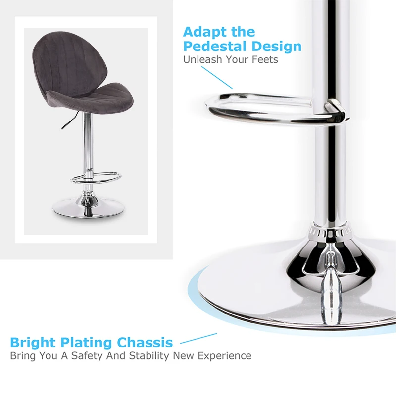 China Factory Nordic Style Kitchen Bar Chairs Customized Adjustable Swivel Bar High Stools