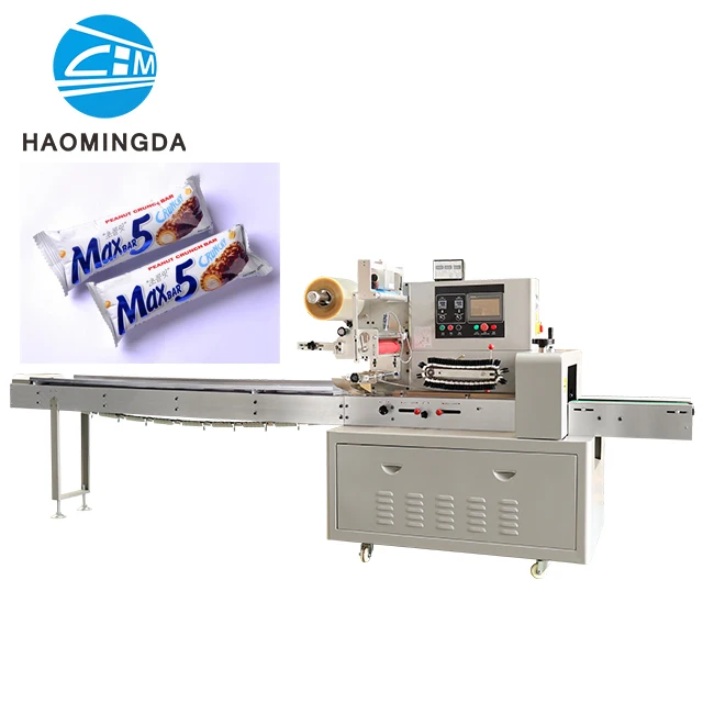 
High Speed Energy Bar Chocolate Almond Bark Packing Machine Foshan Factory Directly Selling 