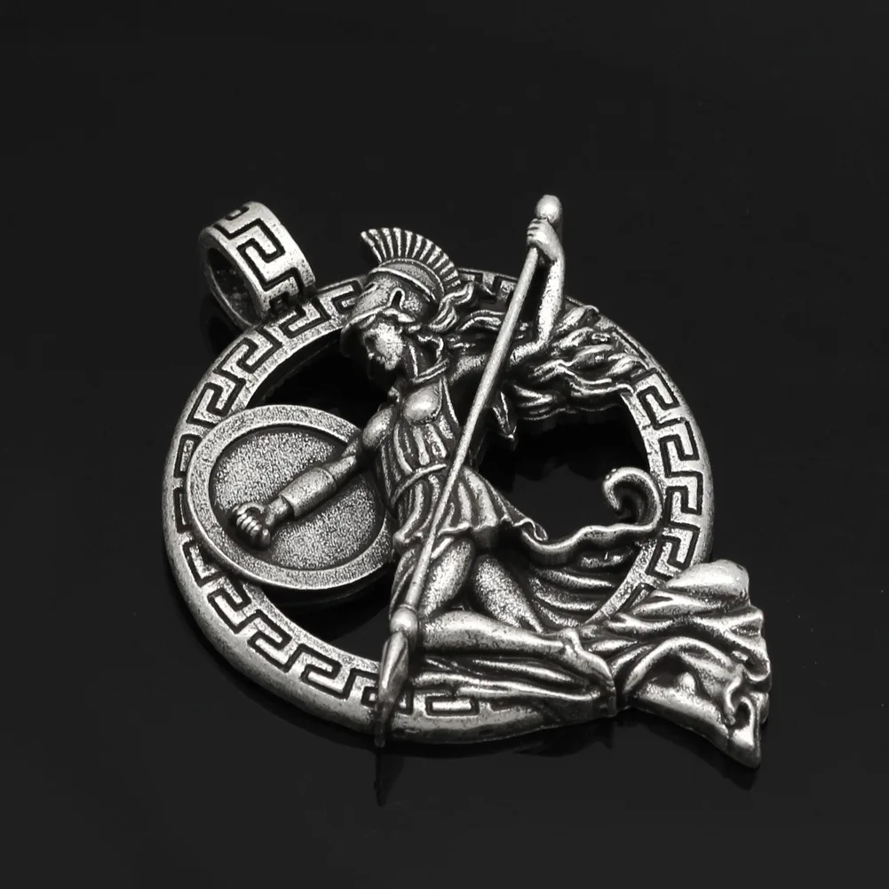 Wholesale ancient greek jewelry vintage silver big necklace alloy goddess Minerva pendant necklace