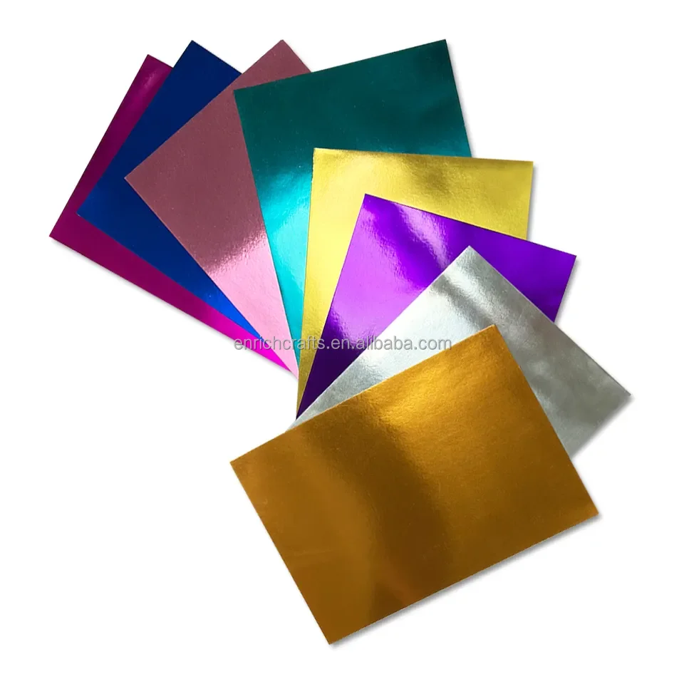 Hot best selling metallic paper holographic A4 cardstock mirror foil metallic cardboard paper