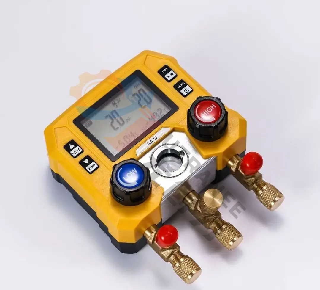 mini portable MG-10 digital refrigerant pressure Gauge HVAC Digital Manifold Gauge for 88 Refrigerant Gas adapter charging hose