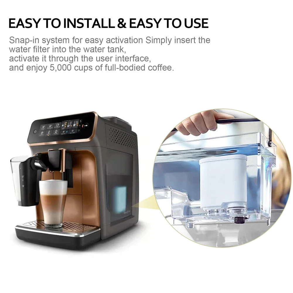 Water Filter Coffee Machine Compatible For Intelia Deluxe HD8900/01, HD8900/11, HD8902/01