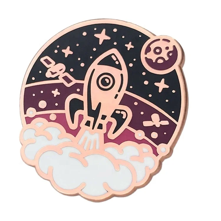 
China manufacture custom enamel pin rose gold metal lapel enamel pin no minimum 