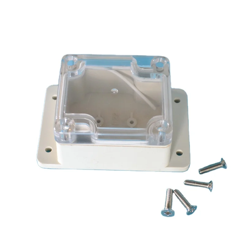 JHASB101 65*58*35*mm Screw type top transparent cover mounting waterproof junction box with ear IP65 outdoor plastic enclosure