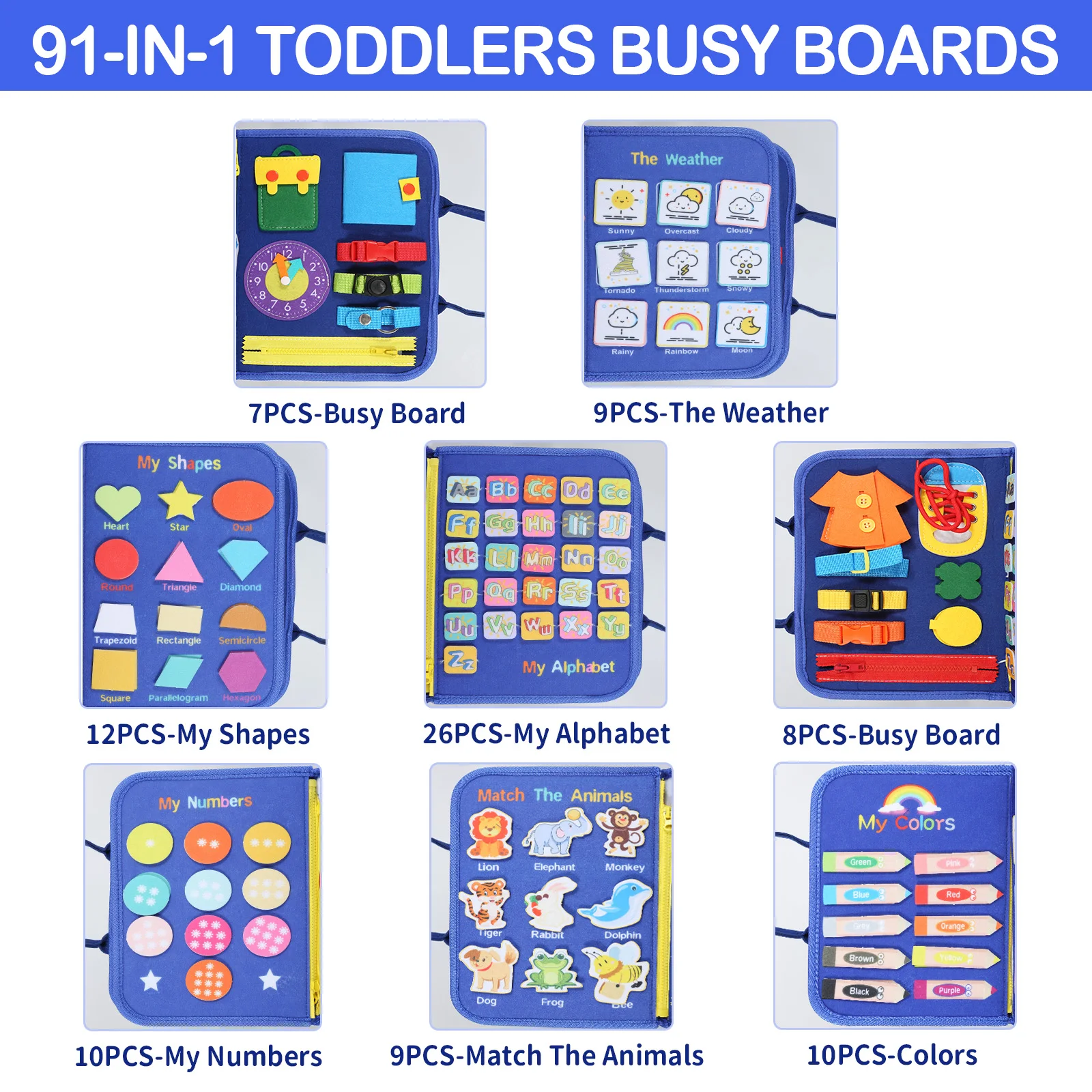 Sensory Toddler Felt Busy Board Diy Customise Baby Educational Kids Montessori Toys Felt Busy Board