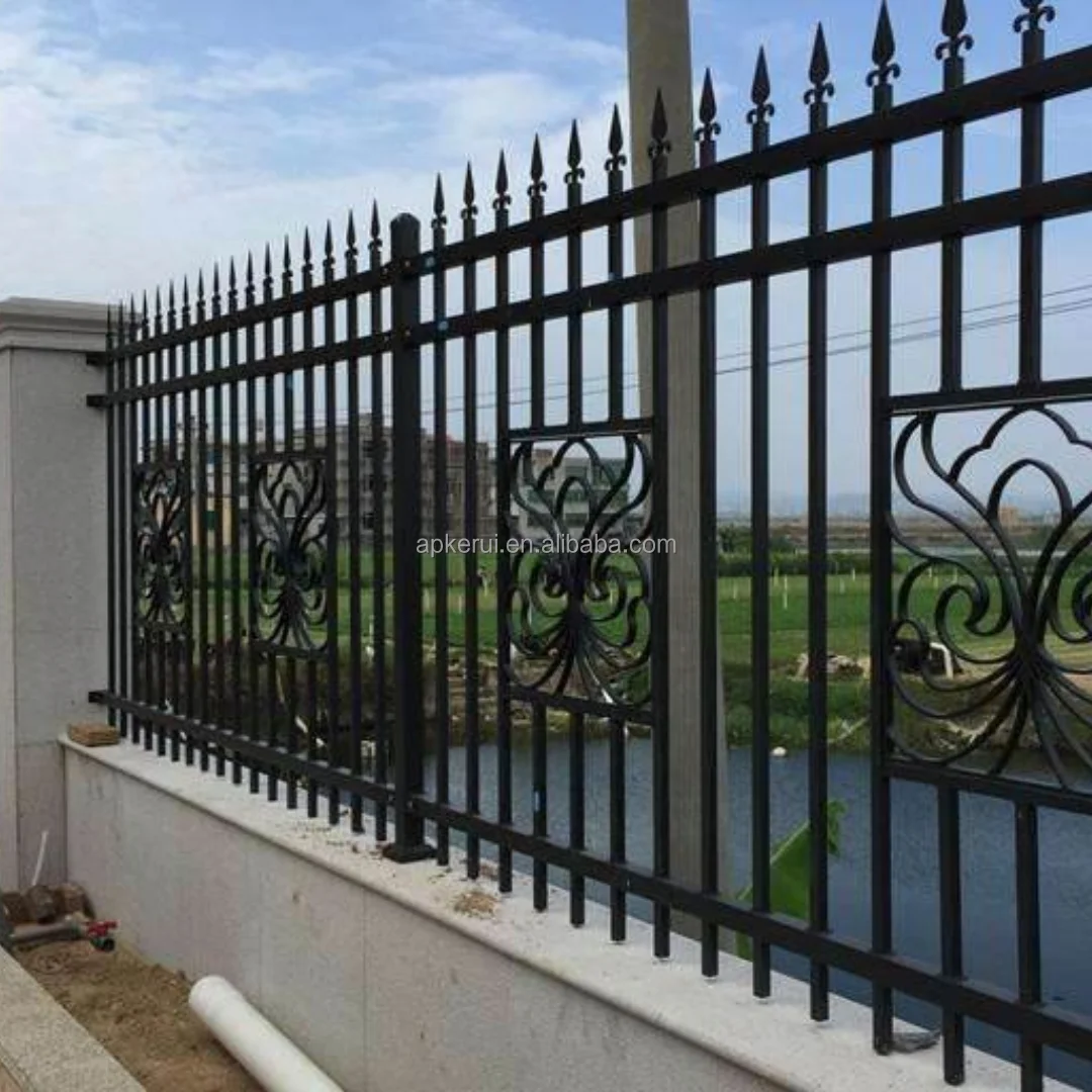 Fence Panels Tubular Fences America 6 Foot 3x3 Metal Garden Iron Metal Steel Wrought Iron Zinc Steel Modern Outdoor Pvc Coated