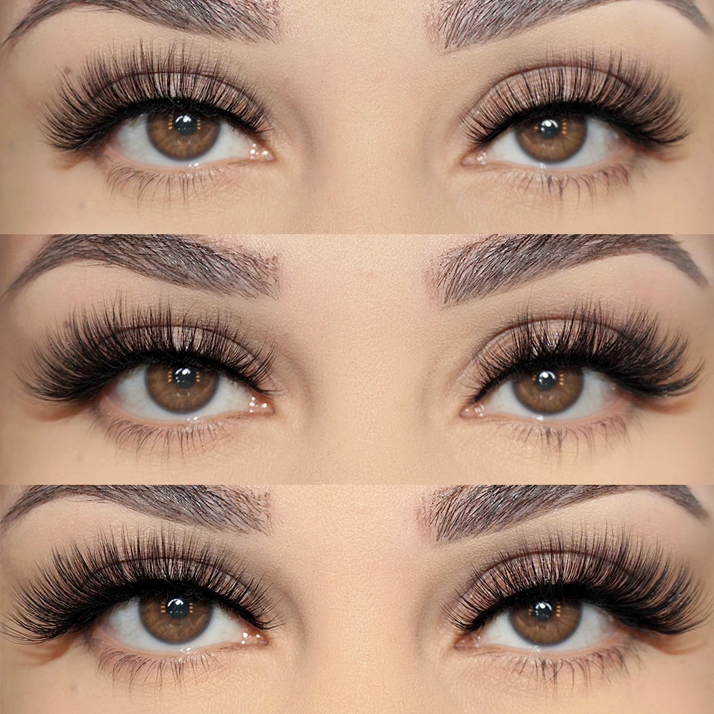 Factory Custom Private Label Faux Mink Eyelashes 3D Silk Fiber 5D Super Fluffy Faux Mink Lashes Synthetic 3D mink fur eyelash