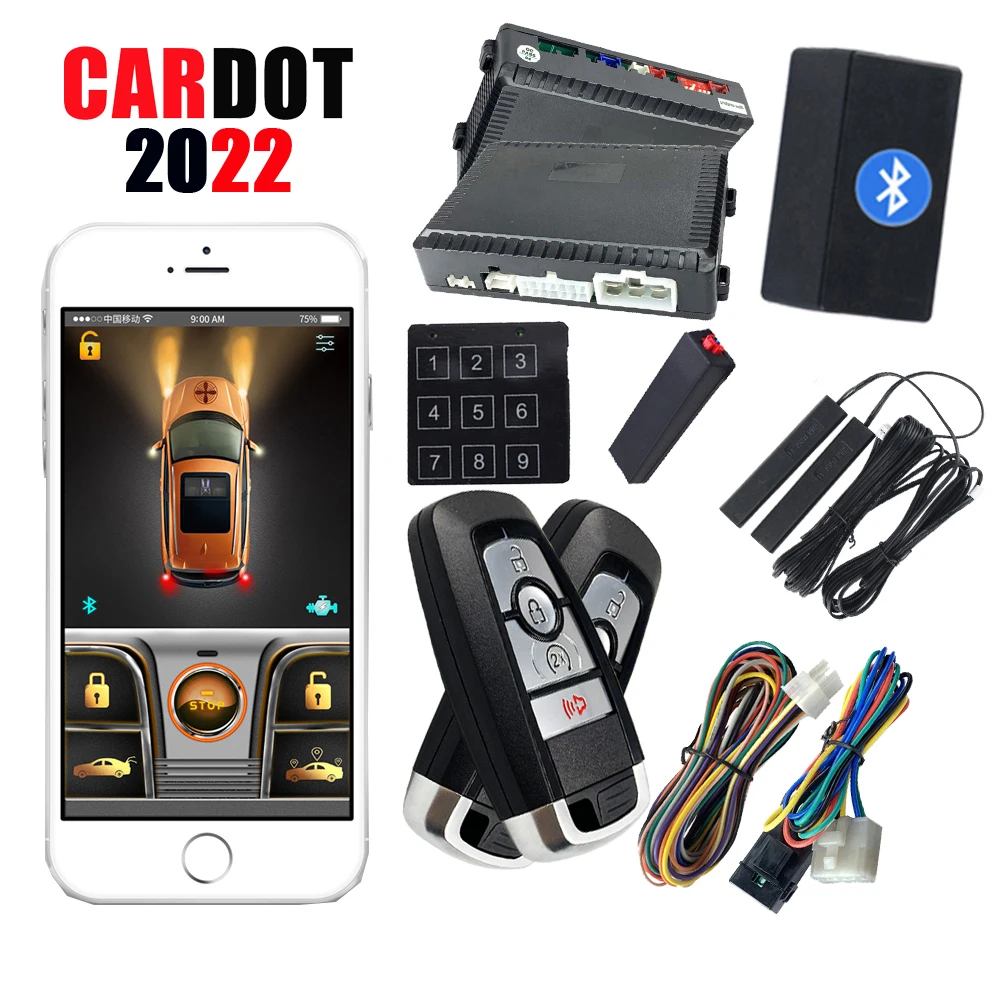 Drop Shipping KOLCardot One Way 12V Watch Key Start Stop System Push Start Smart Keyless Entry System Car Accessories Car Alarms