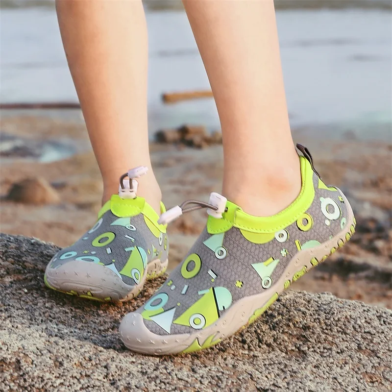 Kids Water Shoes Rubber Sole Durable Quick Dry Cute Children Cartoon Opp Bag Unisex Lycra 100 Pairs 203 Children,baby CN;FUJ