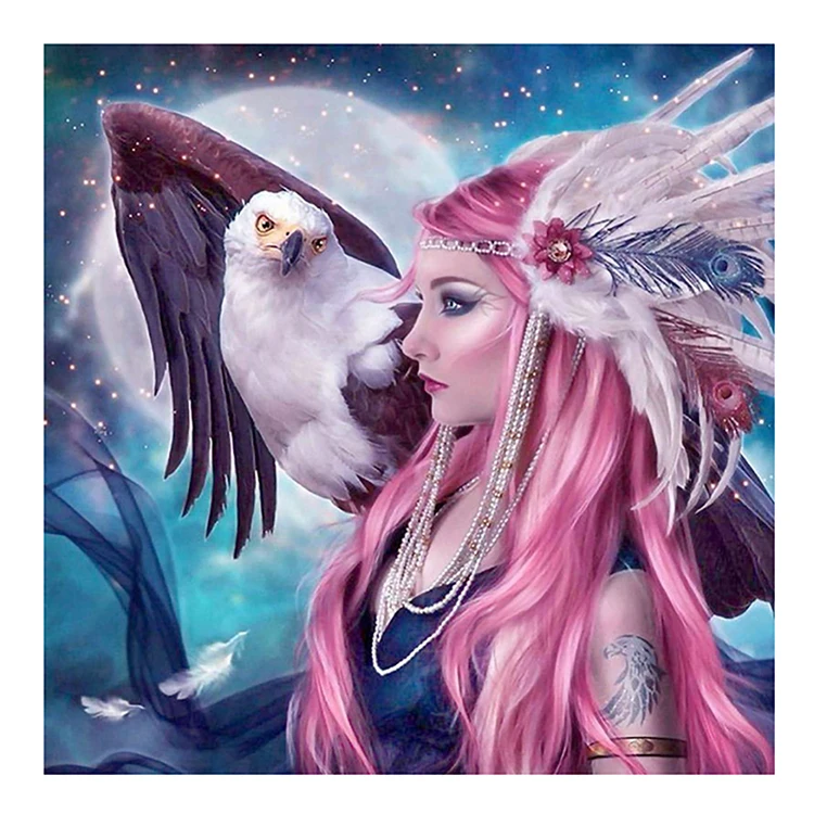 Home Decoration DIY 5D Diamond Embroidery Eagle Woman Cross Stitch kits Abstract Oil Painting Resin Hobby Craft