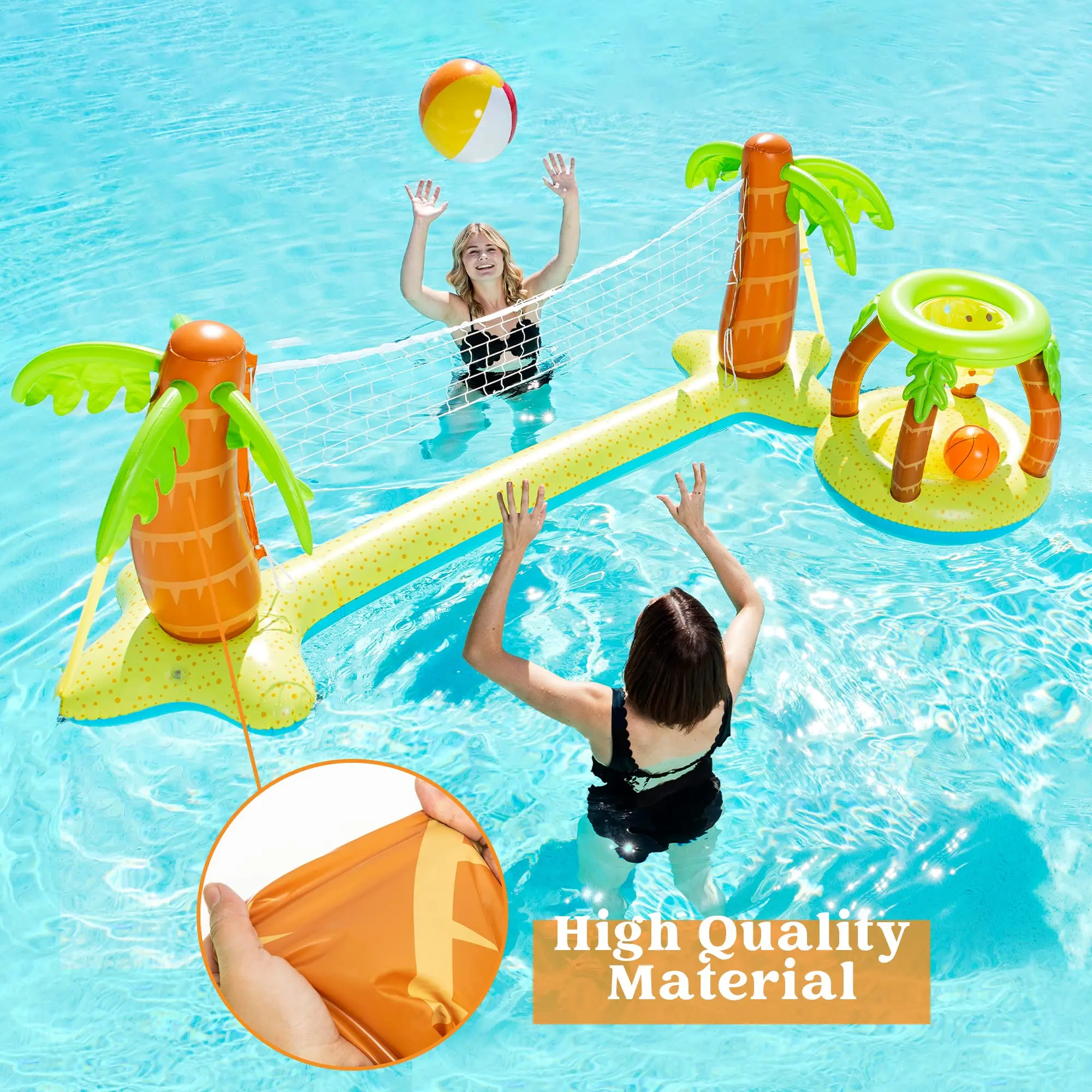 Summer Water Game Pool Basketball Hoop Stand Outdoor for kids Swimming Pool Toys Game Basketball Volleyball Set  Floating Game
