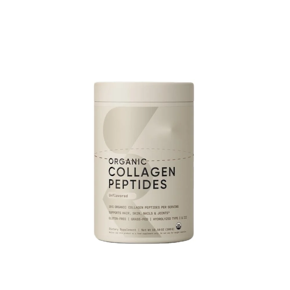Organic collagen peptide, hydrolyzed type I and III collagen powder, made from sustainable grass fed cows
