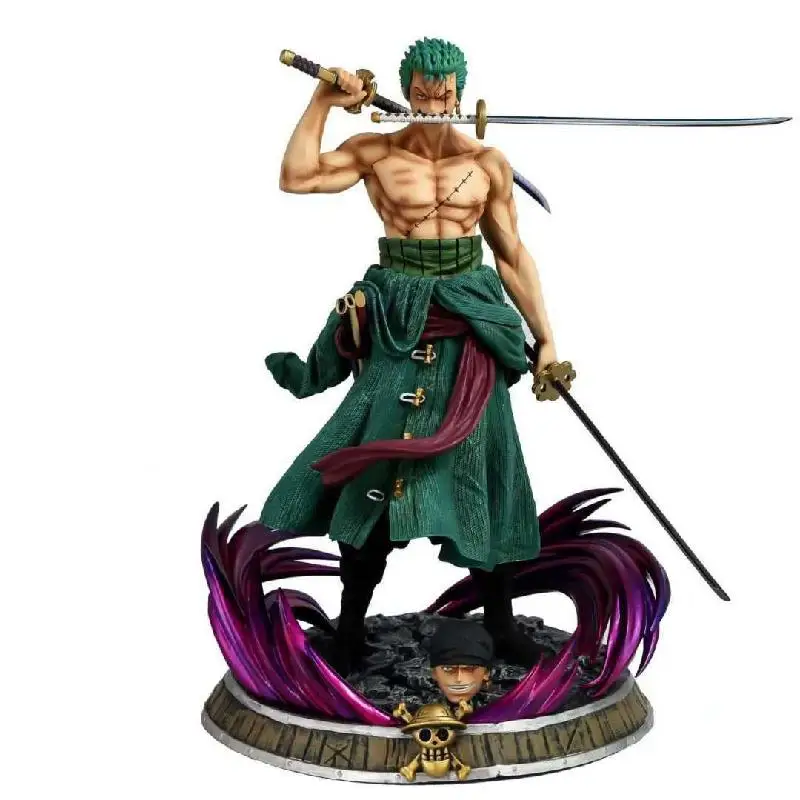 Hot sale japanese anime One Pieced Roronoa Zoro figurine Cartoon Pvc Model Collection Figure Toy With Two Head action figures