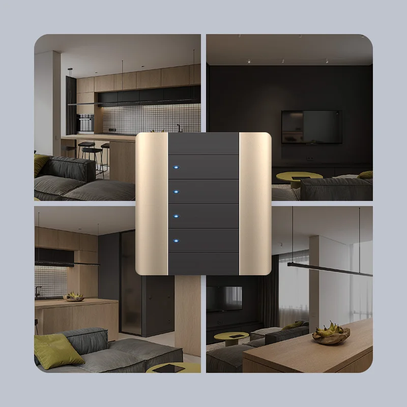 YINKA Plastic Panel Minimalist Design Two-color Splicing  US Luxury Wall Switches Vertical Version Of The Socket