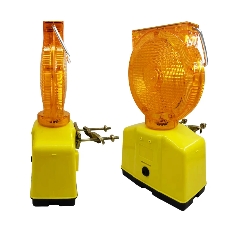 Solar LED Road Cone Traffic Light ABS PC Metal Clamp Construction Safety Barrier for Driveway Airport Traffic Warning Product