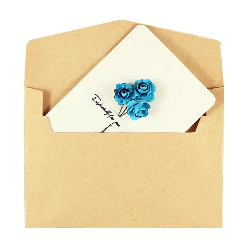 Custom Wedding Invitation Fancy Kraft Paper Foil Envelopes with Card