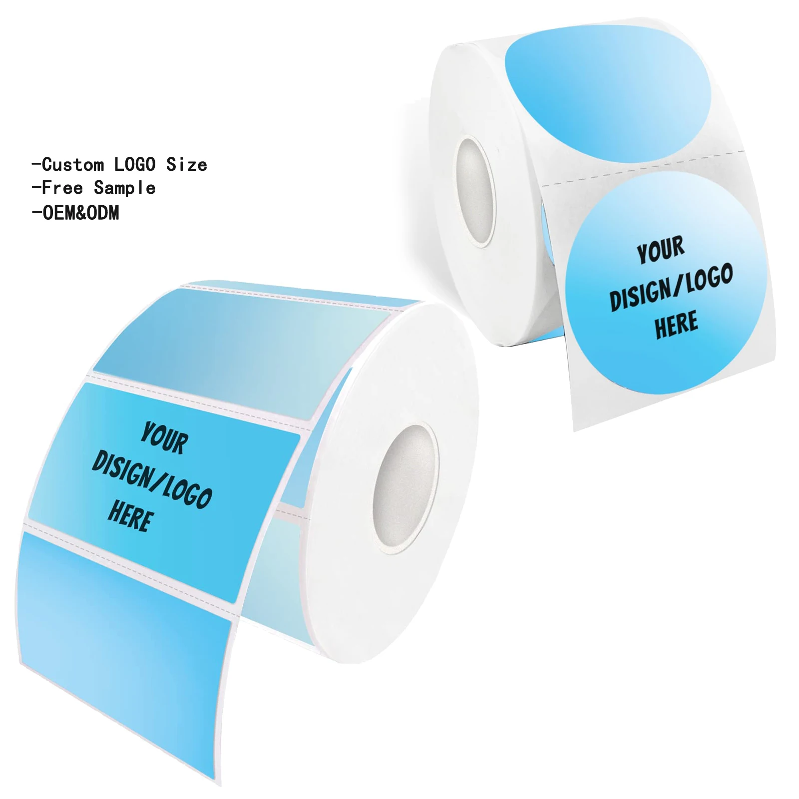 Round quadrate Waterproof Thermal Sticker Label for DIY Logo QR Code Name Tag Thank You Label Sticker for Small Businesses