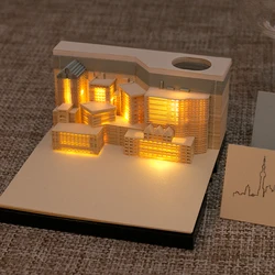 New Product Release City Night 3D Model Notepad Laser Cut Paper Crafts Christmas Gift Decorations Discount Marketing Giveaway