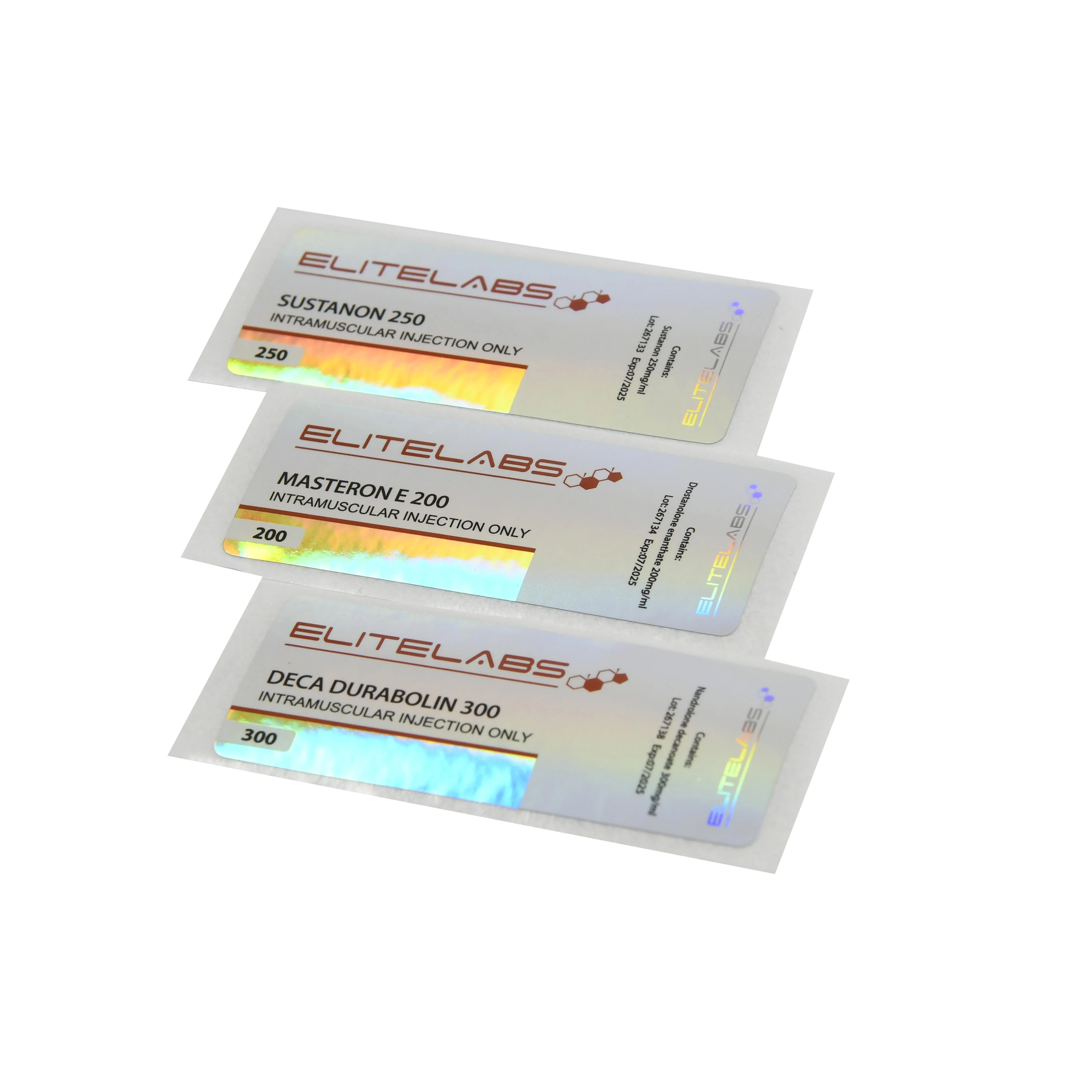 Custom laser 10ml hologram vial labels steroid PHARMA brand