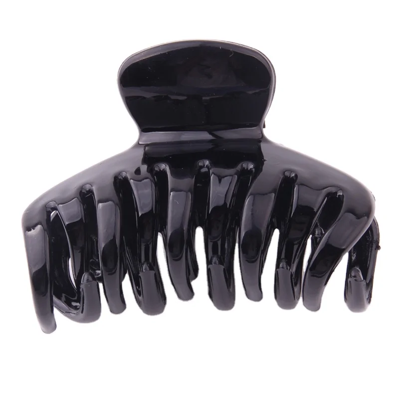 Fashion Women Large Size Crabs For Hair Shining Black Plastic ABS Hair Claw Clips Lazy Hair Device Strong Bit Force Hairclips