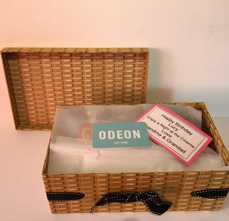 PP Rectangle Handmade Wicker Basket  Box with Lid Snack Storage Woven Box  Plastic Rattan Basket Mega Chocolate Gift Hamper