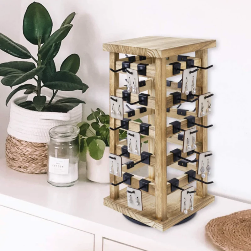 Factory Direct Wholesale Storage Rotating Jewelry Wooden Bracelet Display Stand