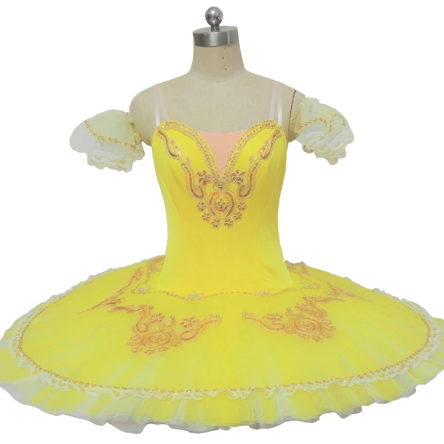 Dance Costume Competition Tutu Classical Stage yellow Flora Tutu Professional Raymonda Dream Variation ballet Pancake tutu