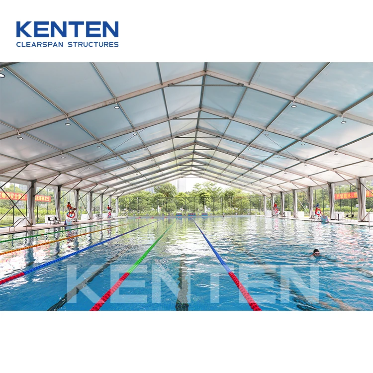 KENTEN high quality aluminum frame pvc swimming pool canopy hard cover enclosed cover outdoor sports tent for swimming pool
