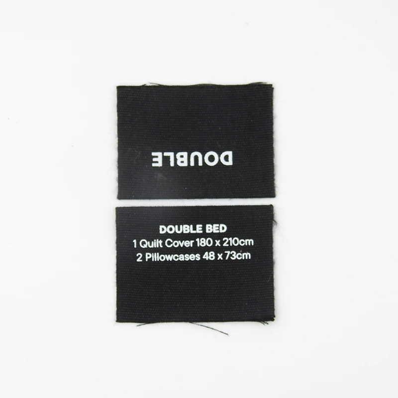 Factory Custom Screen Wash Care Tag Print clothing labels iron on neck labels for clothing brand