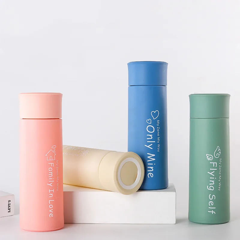 400ml Modern Double Layer Glass bottle outdoor Plastic milk bottle with lid Novelty Direct drinking Bottle