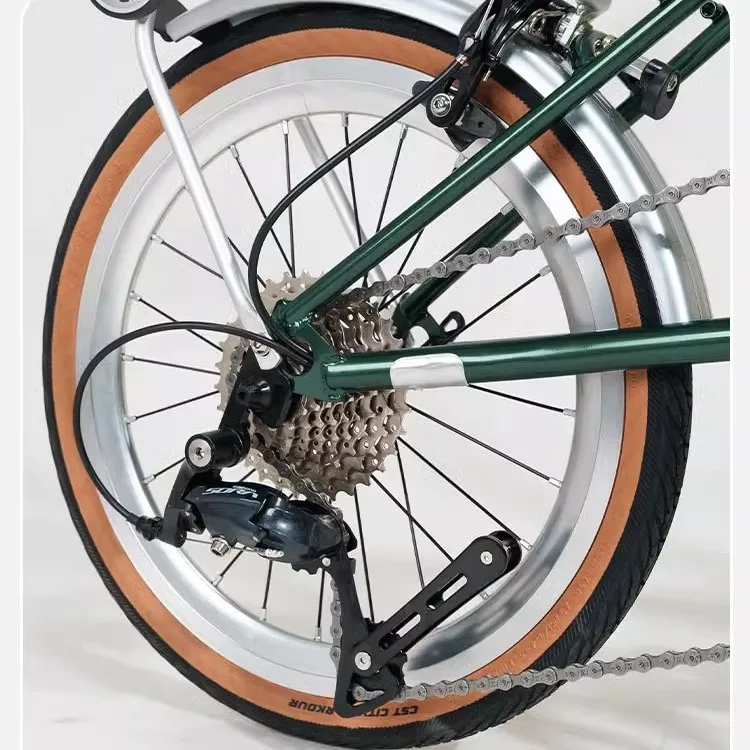 2024 Popular 16 Inch Chrome-molybdenum Steel Small Cloth Folding Bike 9-speed Variable Speed Folding Bike