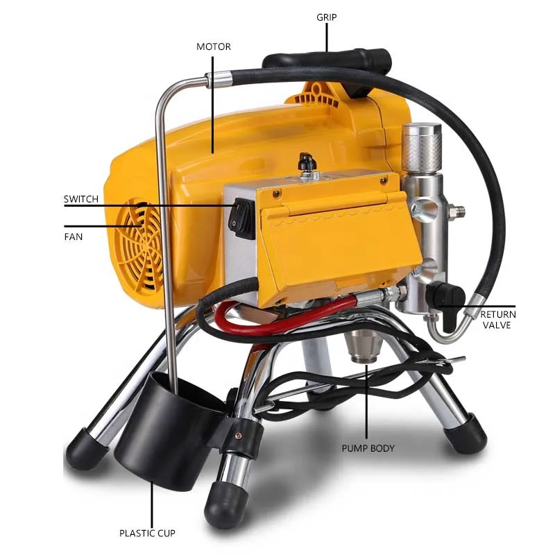 KZC-495 electric hydraulic airless putty spraying machine for spraying latex paint and putty