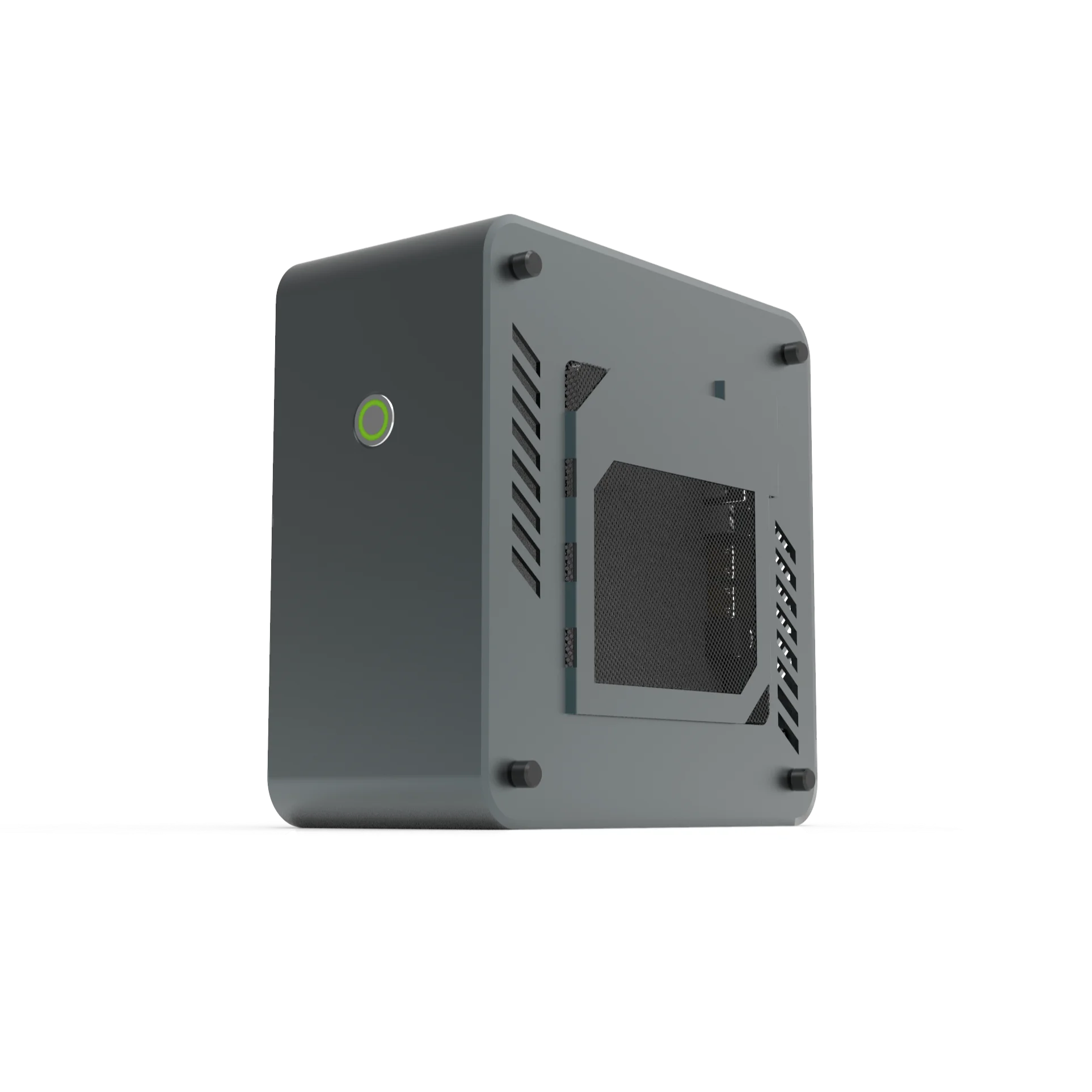 Aluminum alloy micro Thin itx case with side insertion independent display mini  computer HTPC home office game