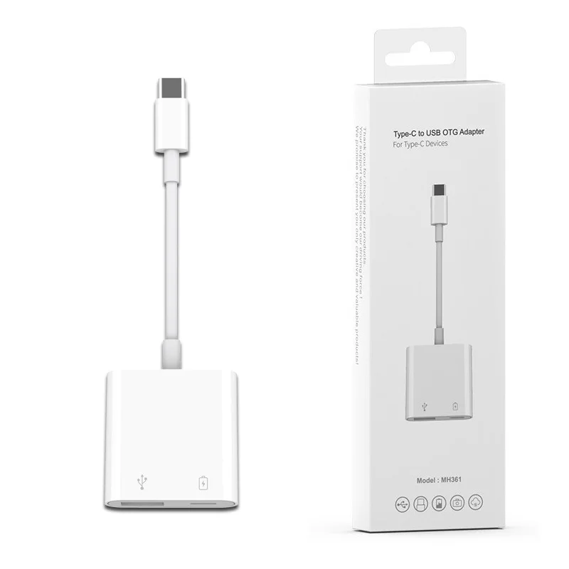 Адаптер OTG 2 в 1 переходник с Type-C на USB 3 0/USB C 18 Вт для быстрой зарядки Xiaomi 10