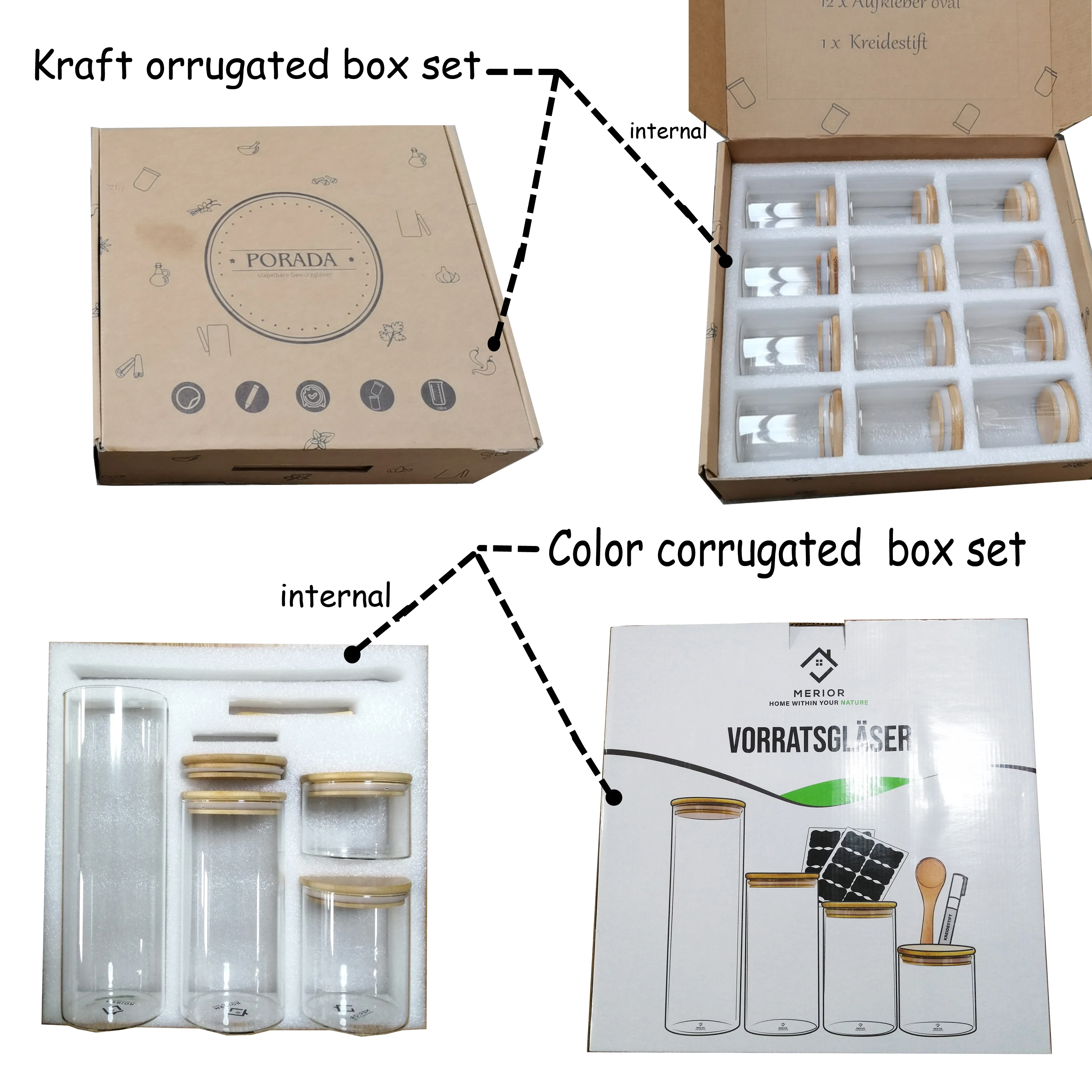 Small High Borosilicate Glass Jars with Bamboo Lids Kitchen Storage Jars Silicone Ring for Airtight Sealing Perfect GS179E