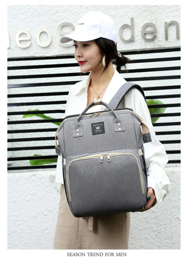 FREE SAMPL Factory Wholesale Outdoor USB Mummy Baby Diaper Bag Backpack with Bassinet for Travel Custom Fashionable Organizer