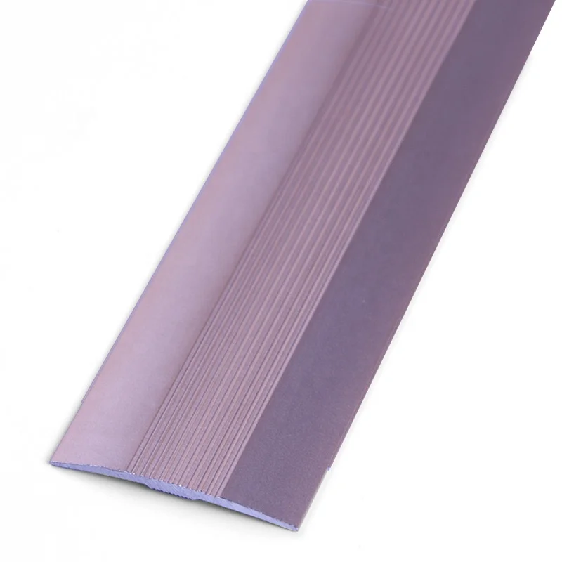 High end office building accessory aluminum flooring trim metal threshold transition profile strip with anti-slip decor lines