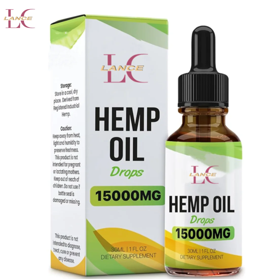 Lance Private Label Pure Hemp Oil Full Spectrum Pain Relief Ultra Premium Hemp Seed Oil Drops Dietary Supplement