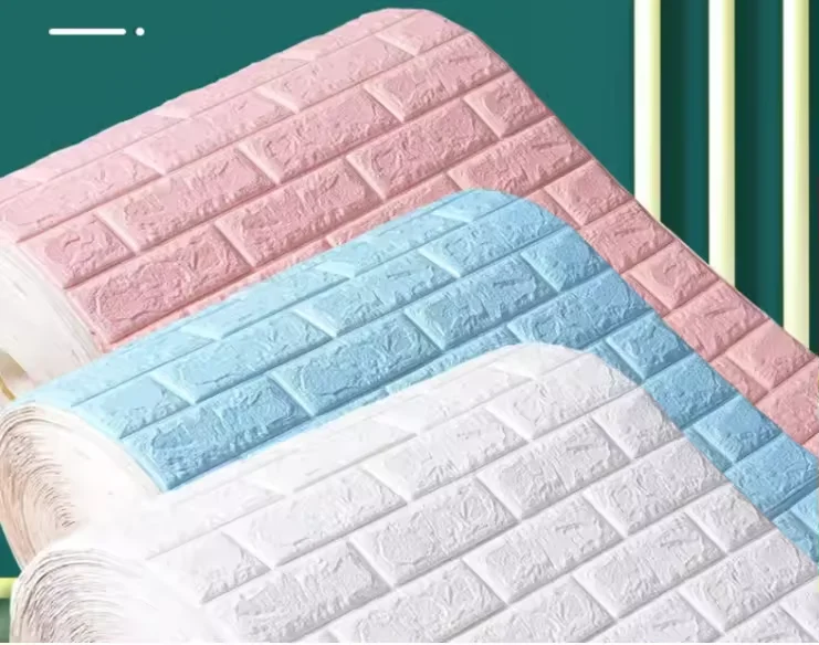 2024 New Arrival Self Adhesive Roll Package Home Decorative 3d Foam Wallpapers 3d Wall Panel 3d Brick Wallpaper