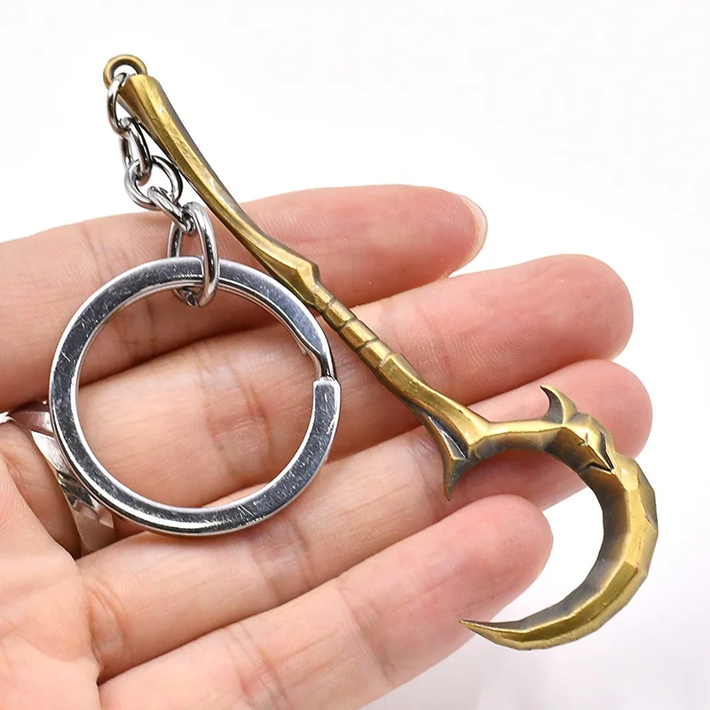 Wholesale Custom Metal Keychain of Popular Game Leagues of Legends Character Weapons Model Key Chains Fashion Pendant Decoration
