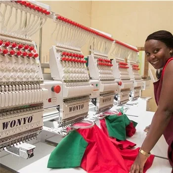 6 head embroidery machine automatic operation and thread trimming sewing machine price for sale