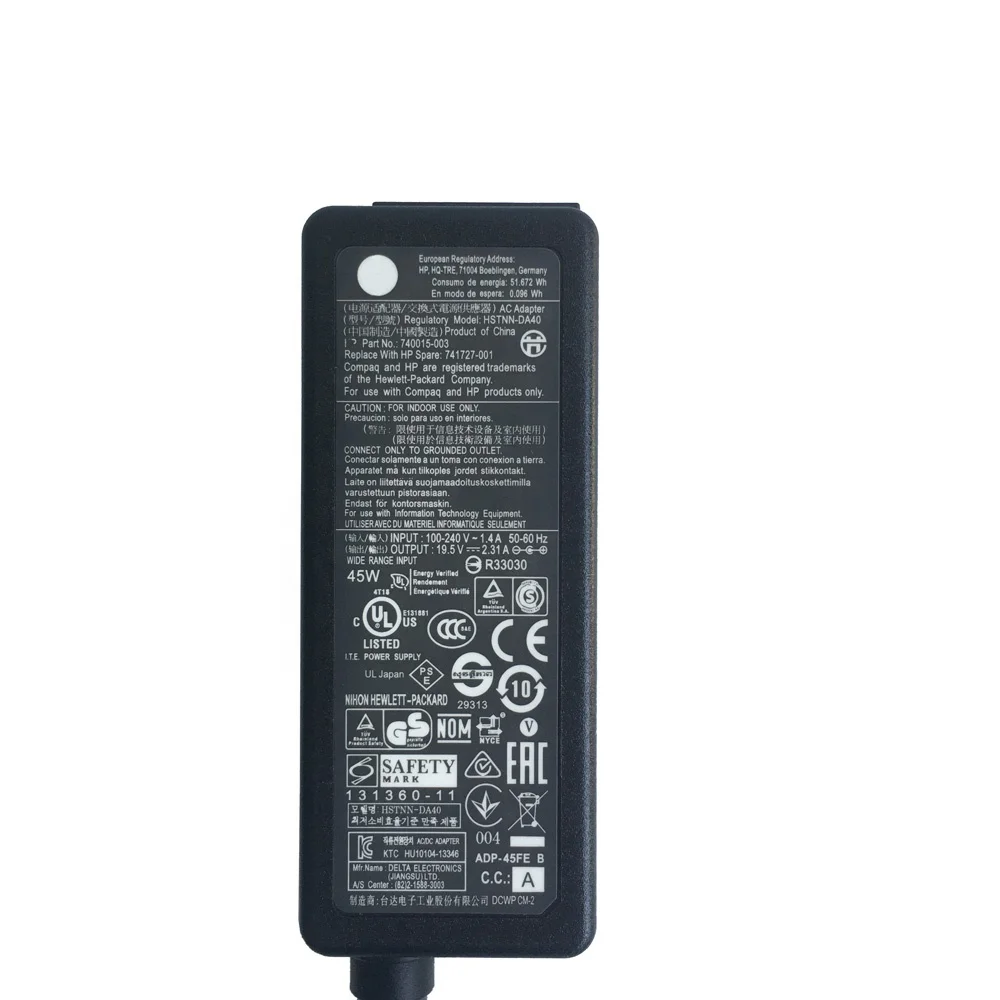 19.5V 2.31A Power Charger 45W laptop AC Adapter for HP 741727-001 740015-002 HSTNN-CA40 740015-003 ADP-45WD B