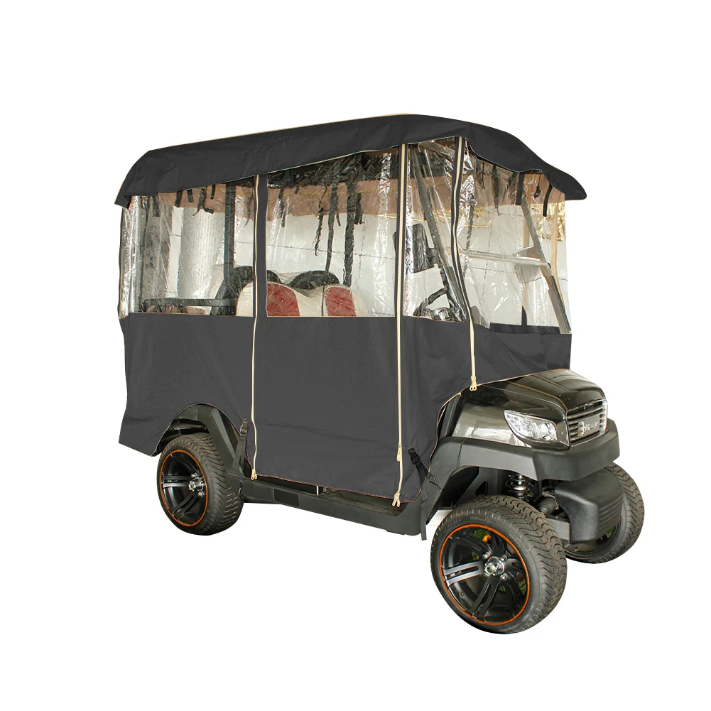 Heavy Duty 4 Person Golf Cart Cover With  PVC  Storage Driving Enclosure Fit EZ Go, Club Car,  Cart