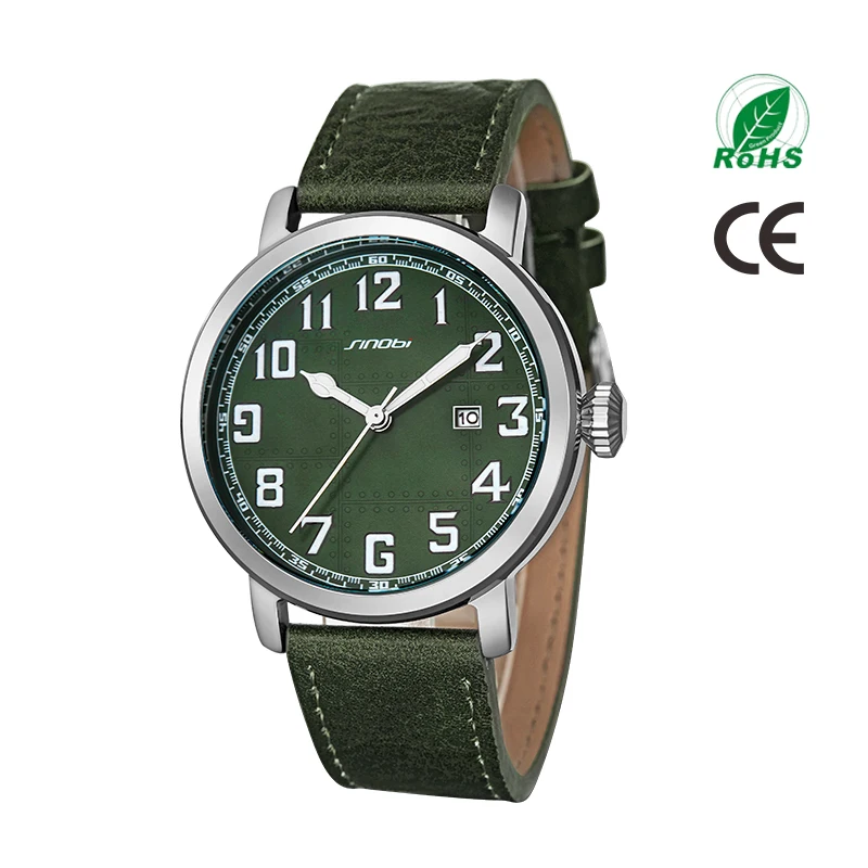 SINOBI Army Men Watches Luminous Arabic Number Index Dial S9813G China Supplier Factory Watch Direct OEM Watches Jam Tangan Pria
