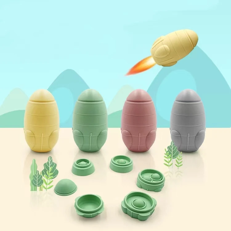 12-piece Toddler Squeezing Shape Sorter Puzzle Toy Stacking Montessori Sensory Educational Silicone for Kids Opp Bag Unisex