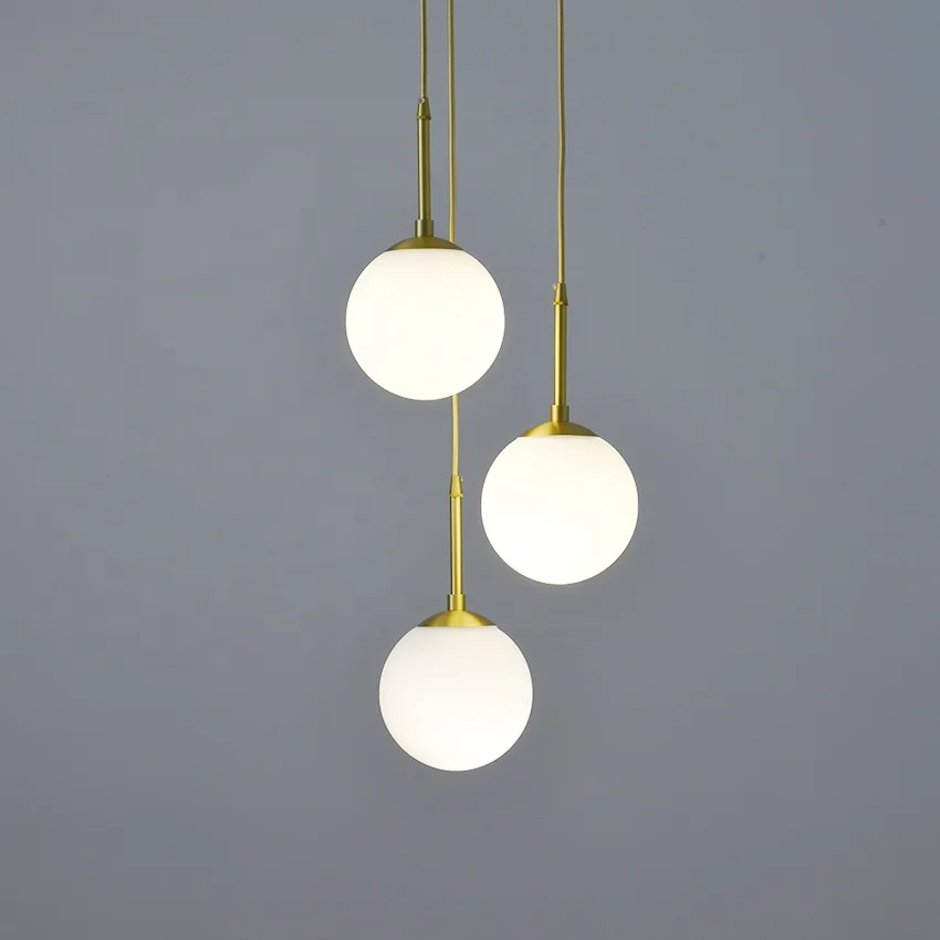 Italian Indoor  lobby  White Glass ceiling pendant light modern for hotel