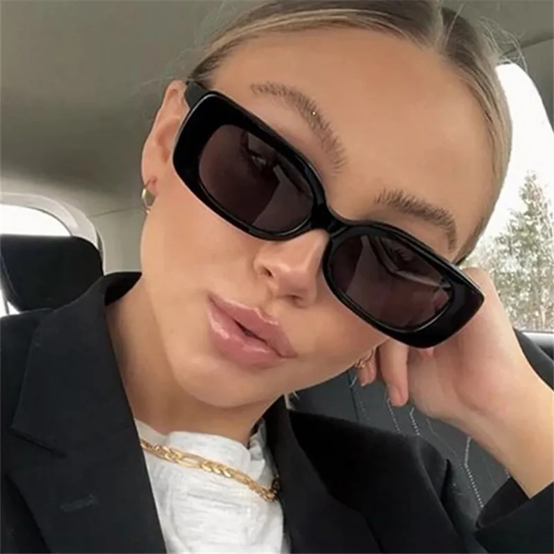 Newest fashion good quality plastic thick frame sun glasses 90s retro square shades unisex custom own logo sunglasses women