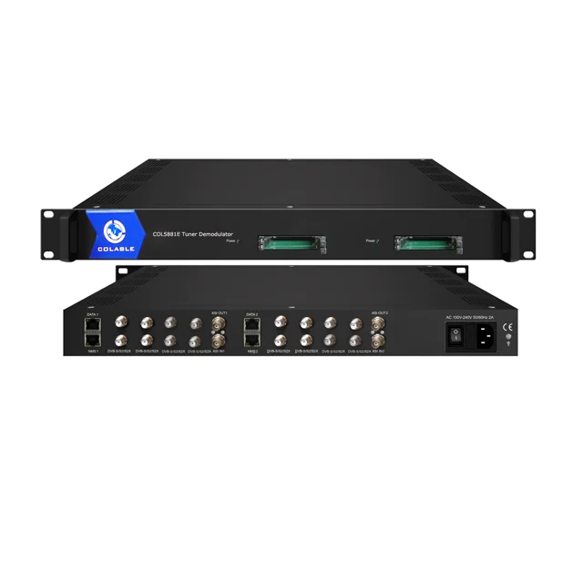 Professional Decoder 8 Tuners DVB-S2  ISDB-T DVB-C input  ASI IP for Multiplexer  CAM Ci Slot available RF Demodulator  COL5881E