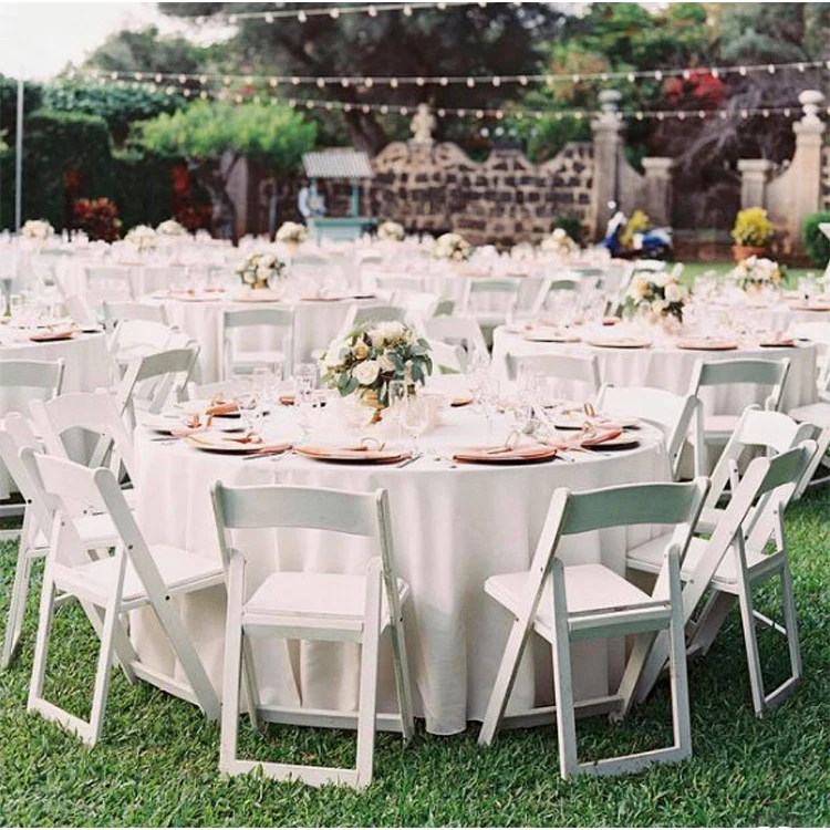 Plastic Resin  White Folding Chairs for Events  Wedding Party Chair  Banquet Foldable Outdoor Furniture Garden Chair