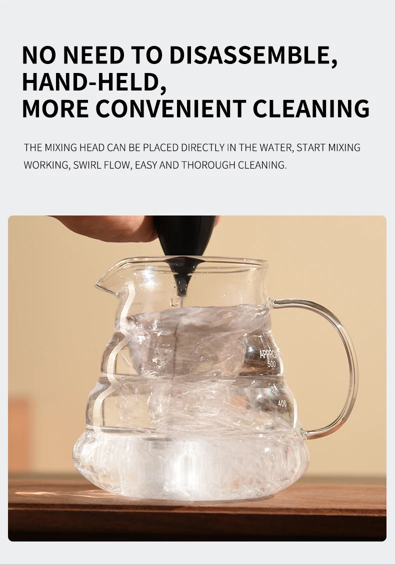 Factory wholesale handheld milk frother portable electric milk frother